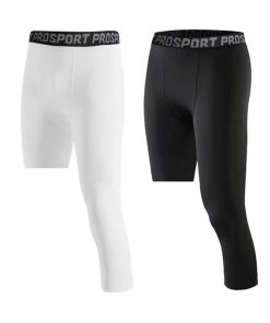 Trendoran Men’s Single-Leg Compression Tights – Quick-Dry 3/4 Sports Leggings for Basketball, Running & Fitness