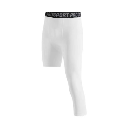 Trendoran Men’s Single-Leg Compression Tights – Quick-Dry 3/4 Sports Leggings for Basketball, Running & Fitness