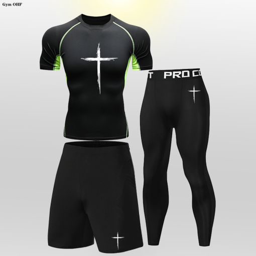 Trendoran Boys’ MMA Training Set – Rashguard T-Shirt & Shorts for BJJ, Muay Thai, Gym & Running