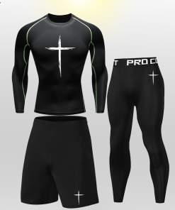 Trendoran Boys’ MMA Training Set – Rashguard T-Shirt & Shorts for BJJ, Muay Thai, Gym & Running
