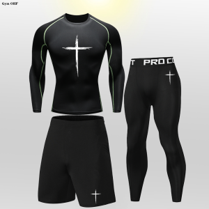Trendoran Boys’ MMA Training Set – Rashguard T-Shirt & Shorts for BJJ, Muay Thai, Gym & Running
