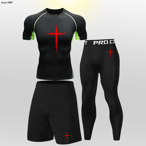 Trendoran Boys’ MMA Training Set – Rashguard T-Shirt & Shorts for BJJ, Muay Thai, Gym & Running