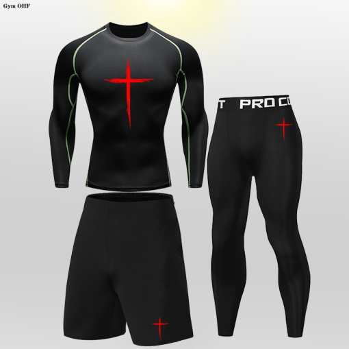 Trendoran Boys’ MMA Training Set – Rashguard T-Shirt & Shorts for BJJ, Muay Thai, Gym & Running