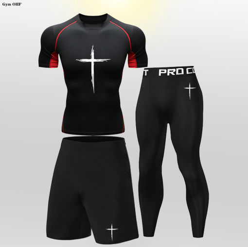 Trendoran Boys’ MMA Training Set – Rashguard T-Shirt & Shorts for BJJ, Muay Thai, Gym & Running